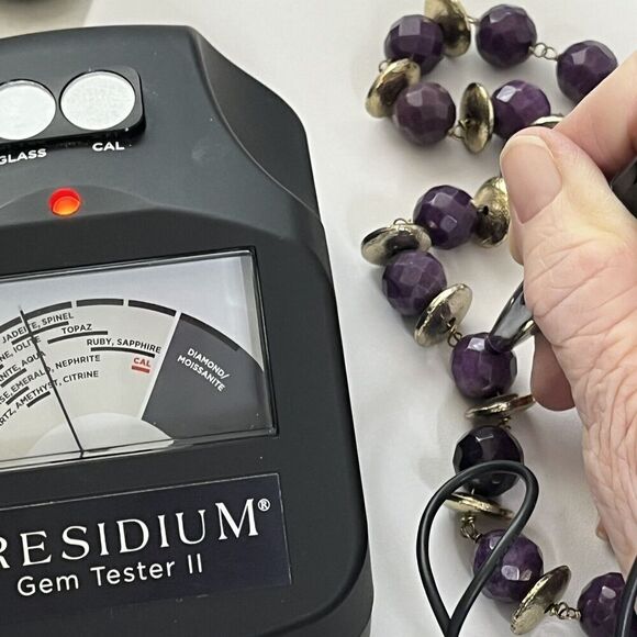 W/A Studios Faceted Amethyst Round Gemstones Necklace Gold Tone 20" 250 Carats - Picture 11 of 12